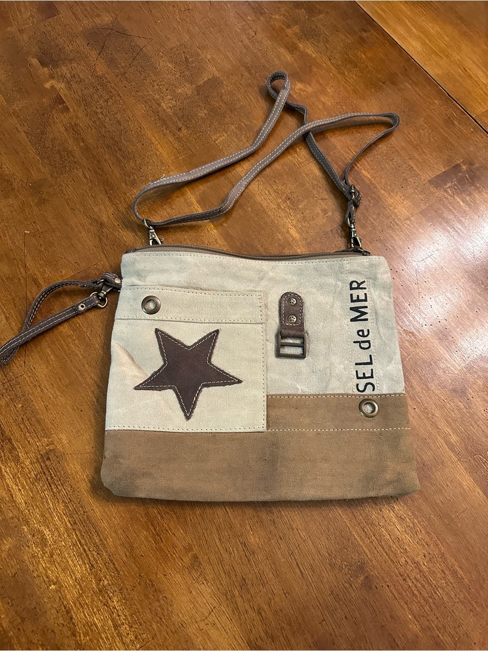 Myra Bag "Warsaw" Canvas & Leather Star Crossbody Bag - Like New!